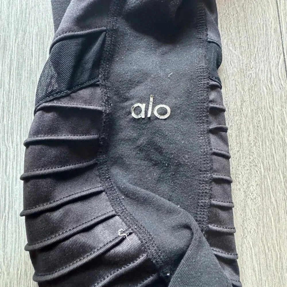 Alo Yoga High Waisted Moto Performance Leggings Women's Small Black Skinny